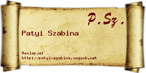 Patyi Szabina névjegykártya
